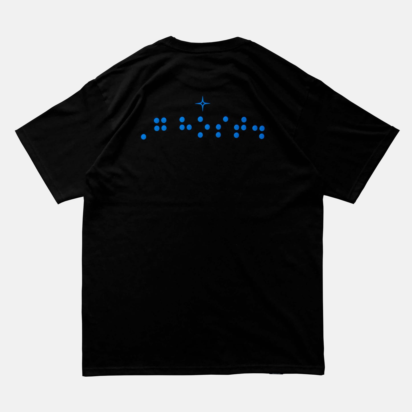 Back view of the screen-pinted WEEPING GHOST black t-shirt from PHOSIS Clothing