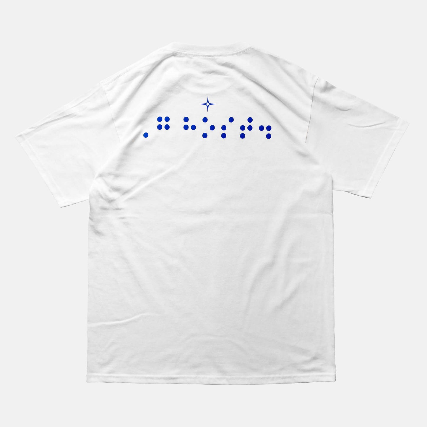 Back view of the screen-pinted WEEPING GHOST white t-shirt from PHOSIS Clothing